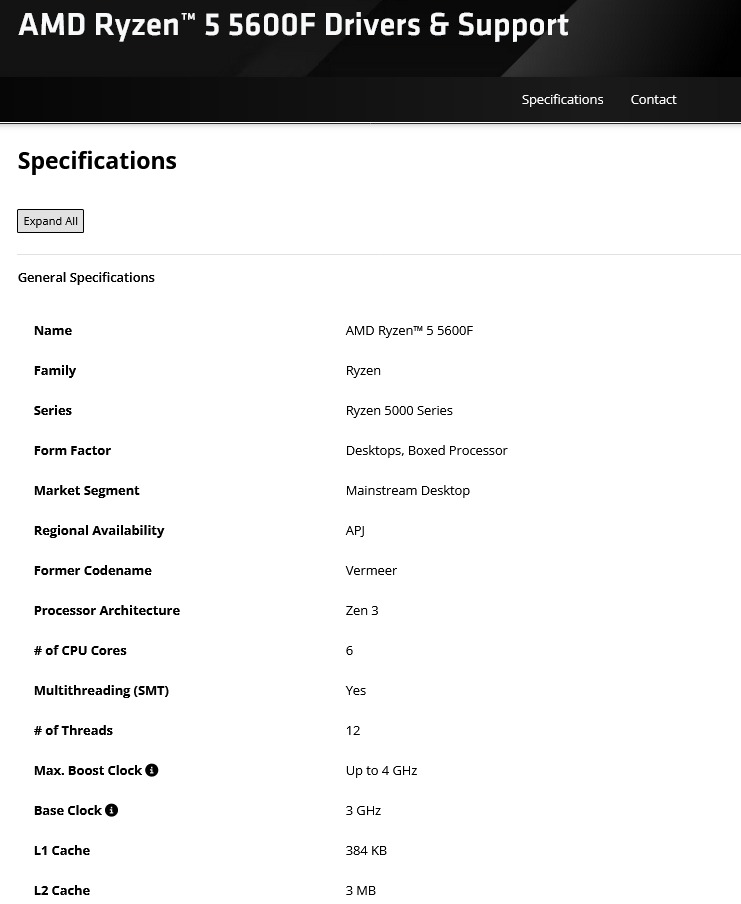 AMD Ryzen 5 5600F