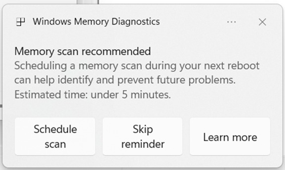 Proactive Memory Diagnostics - A Windows 11 új funkciója