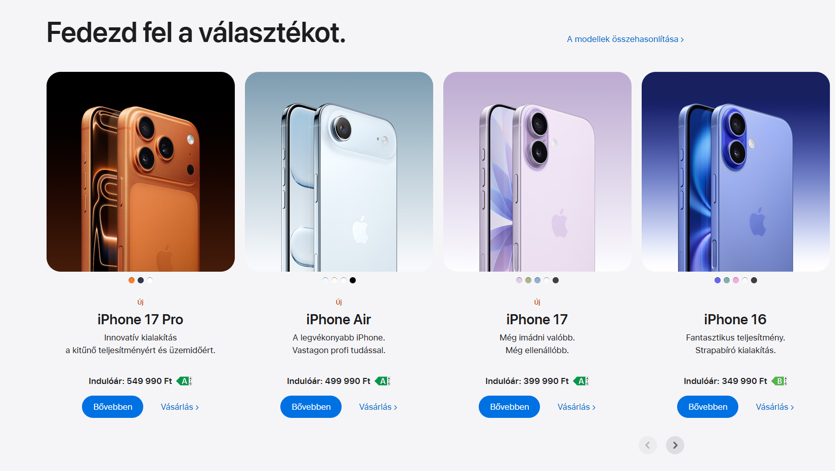 Az iPhone 17 széria