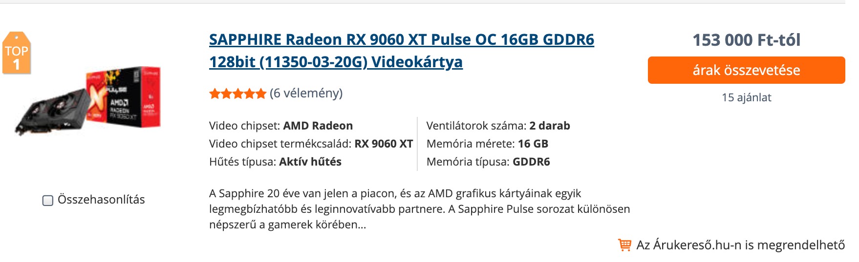 Ez most Magyarország legnépszerűbb videokártyája