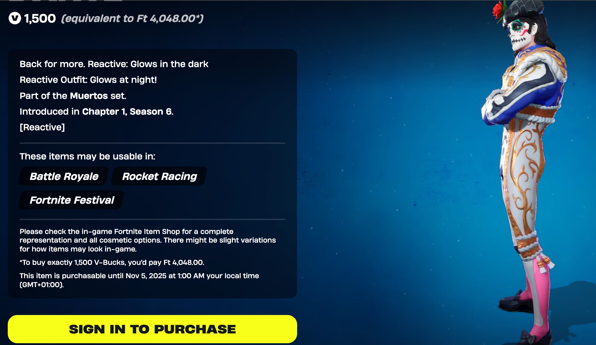 Dante a Fortnite Item Shopban