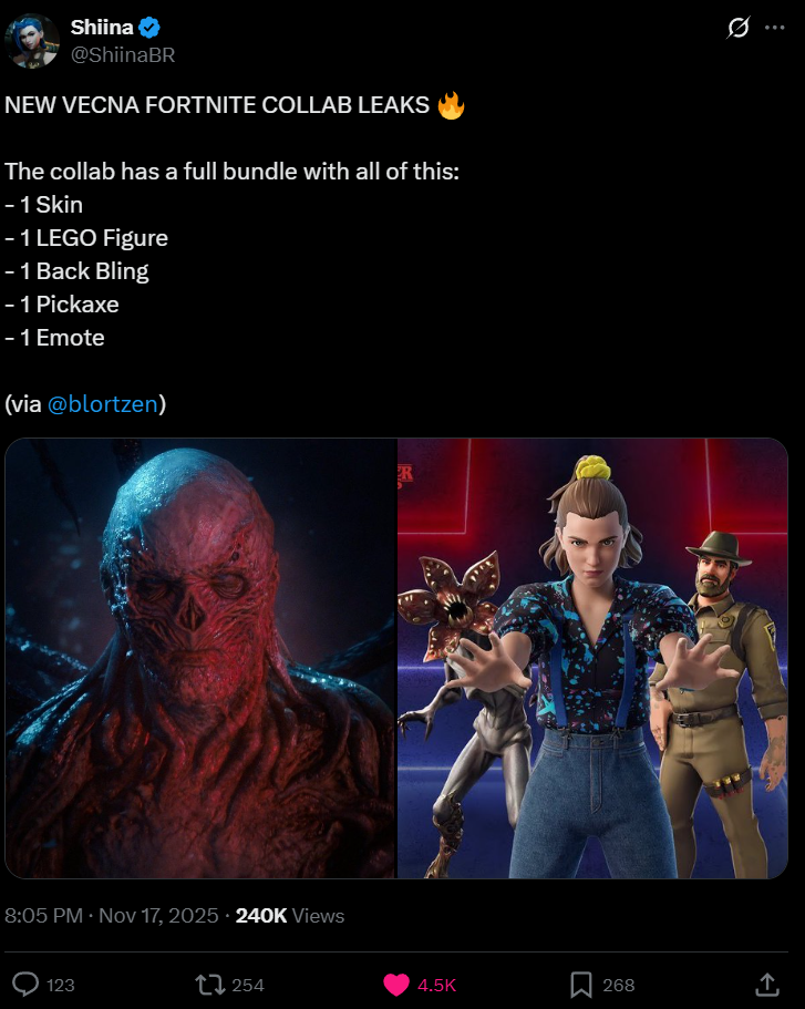 Érkezik Vecna a Fortnite-ba