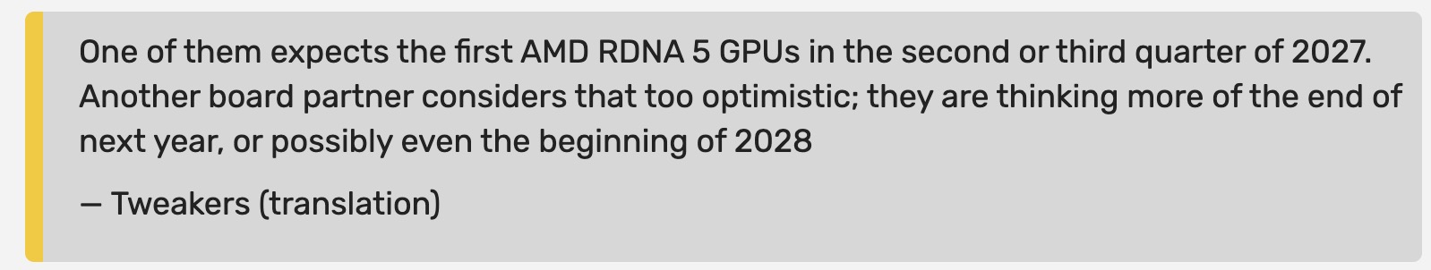 Az AMD partnerei 2027 végi, 2028 eleji érkezéssel számolnak